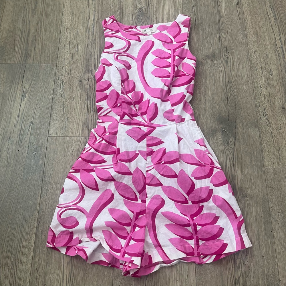 Anthropologie Porridge Pink Pleated Cut-Out Romper Size 2 - Picture 2 of 7